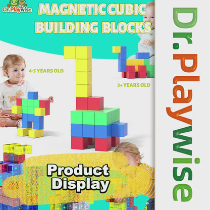 Magnetic Cube Building Blocks | Suitable for Ages 3-8, Digital + STEM Educational Construction Toy, Perfect Gift for Early Learning