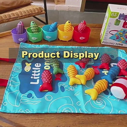 Montessori 10-in-1 Fabric Fishing Game Set｜Early Learning Toys for 6M - 3Y Babies｜Number Counting, Color Recognition & Shape Learning