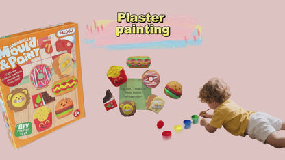 Gourmet-themed Plaster Painting Set | All-Age Creative DIY Coloring Fridge Magnets | Portable Travel Art Kit for Kids