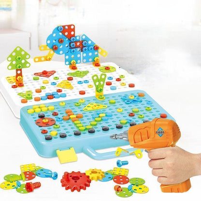 252-Piece Drill Construction Set – Electric Drill Tool Included – STEM Building Blocks in Portable Suitcase – Educational Toy for Kids Ages 3+ – Perfect for Creative Play & Skill Development