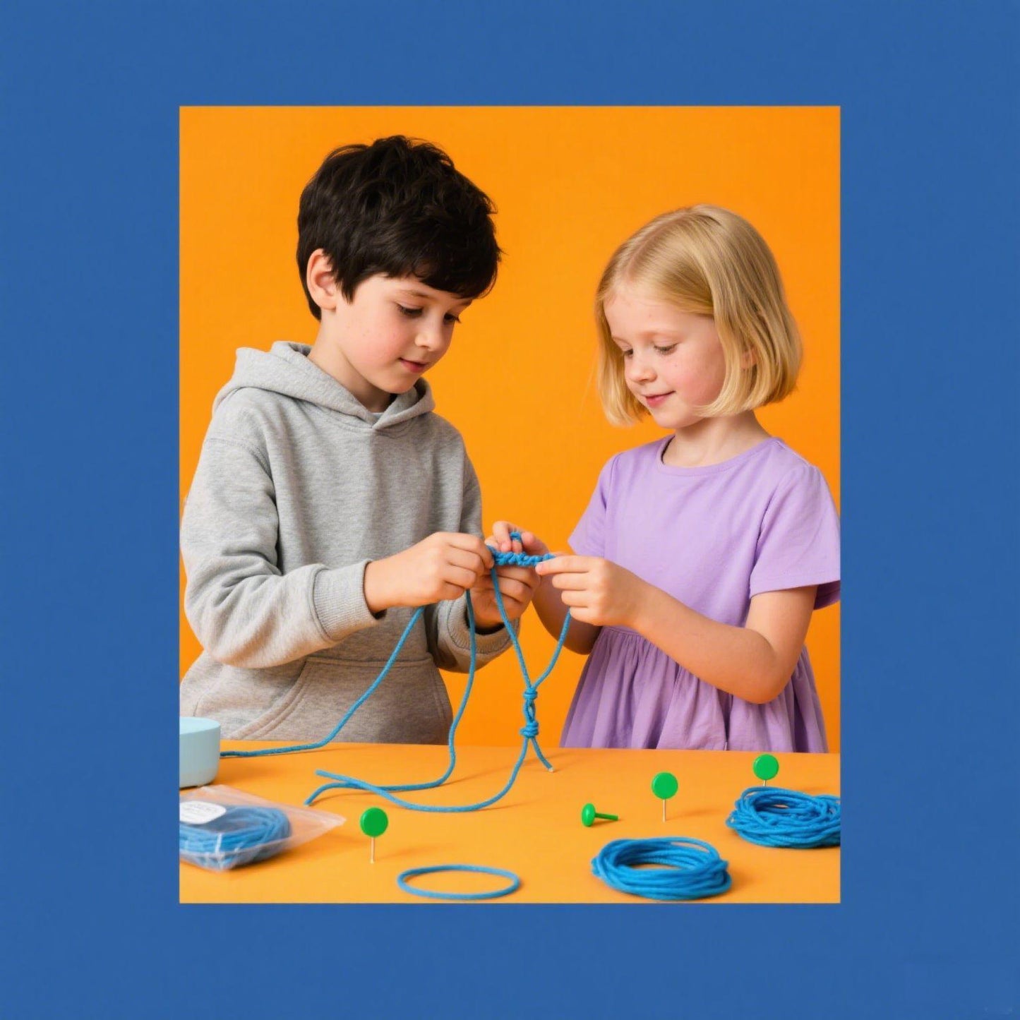 Bracelet Making Kit for Girls Ages 6+ - Create Bracelets, Necklaces & Keychains - With 16 Color - Random Beading Pins, 10 String Rolls, 10 Buttons & Storage Weaving Rack - Ideal for Kids' DIY