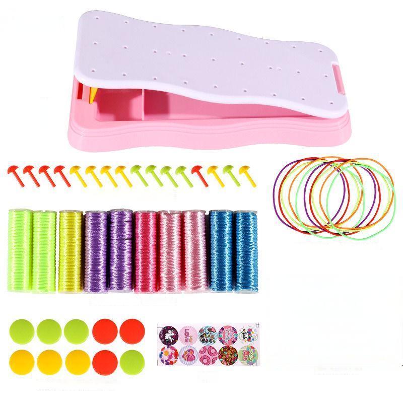 Bracelet Making Kit for Girls Ages 6+ - Create Bracelets, Necklaces & Keychains - With 16 Color - Random Beading Pins, 10 String Rolls, 10 Buttons & Storage Weaving Rack - Ideal for Kids' DIY
