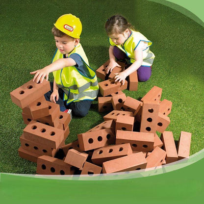 EVA Foam Construction Bricks for Kids | Realistic Grey Double-Hole Building Blocks | Indoor/Outdoor Educational Toy for Toddlers & Preschoolers | 24-Piece Set